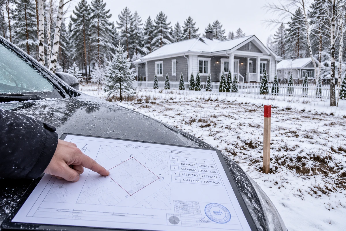 План участка с указанием поворотных точек и соседних границ